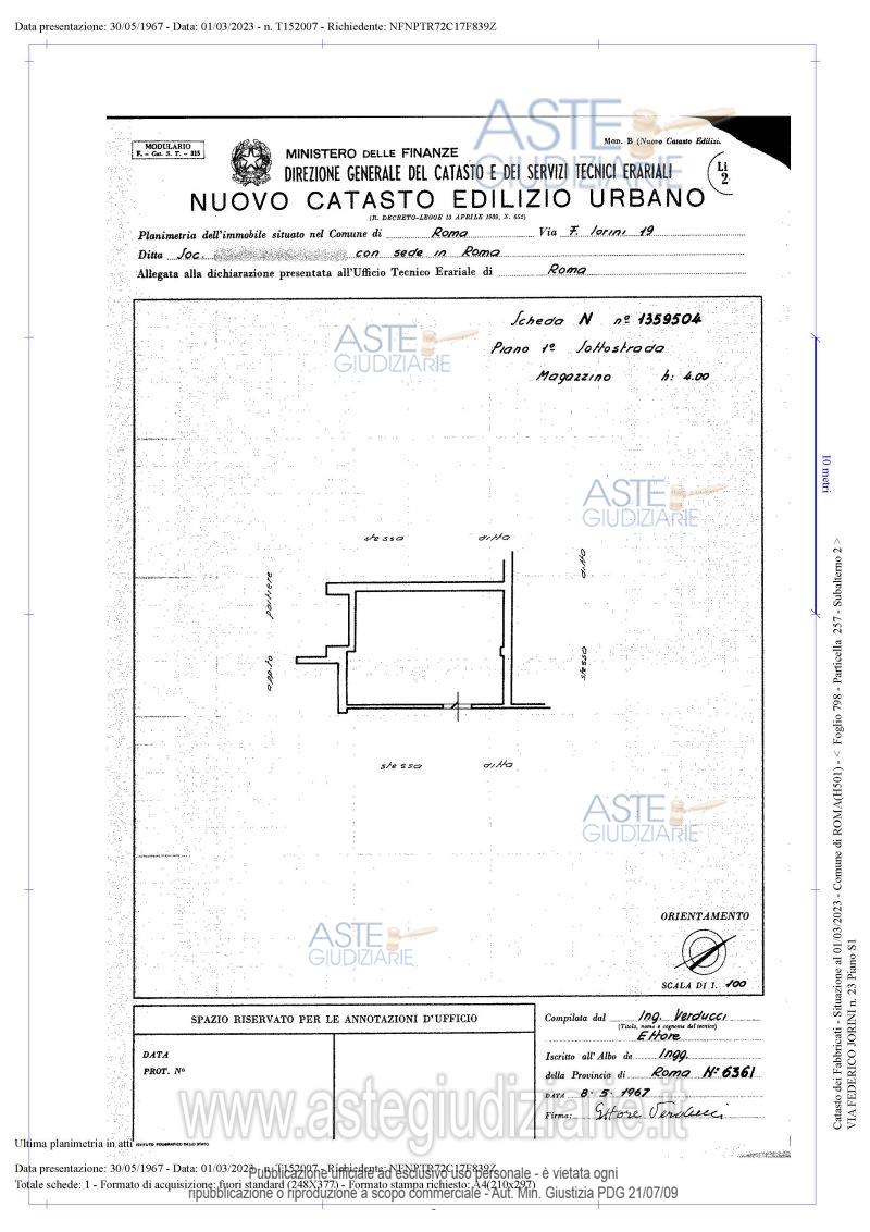 Planimetria del bene
