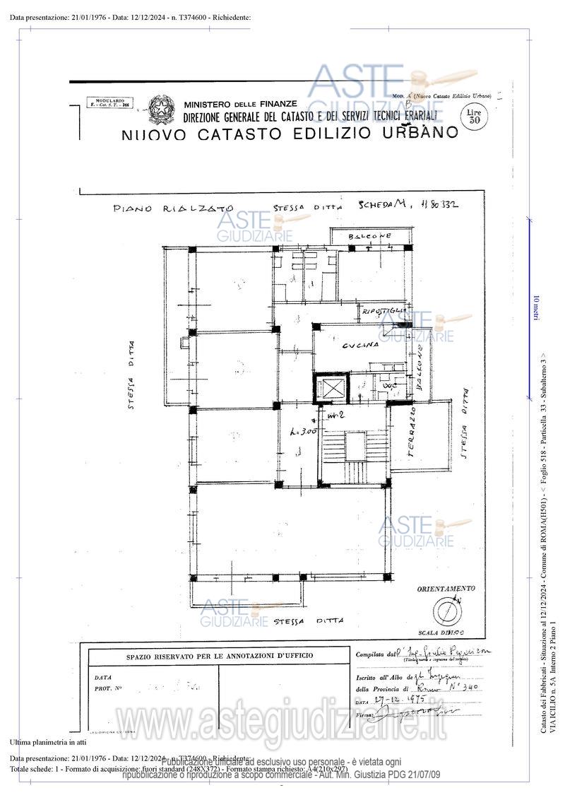 Planimetria del bene