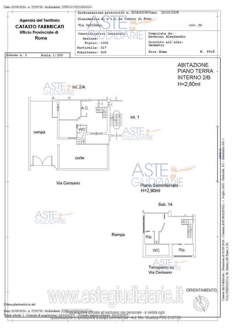 Planimetria del bene