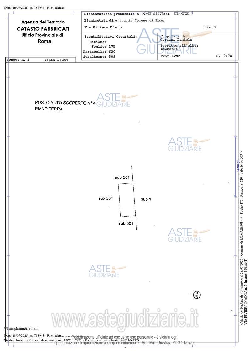 Planimetria del bene