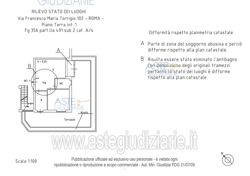 Planimetria del bene