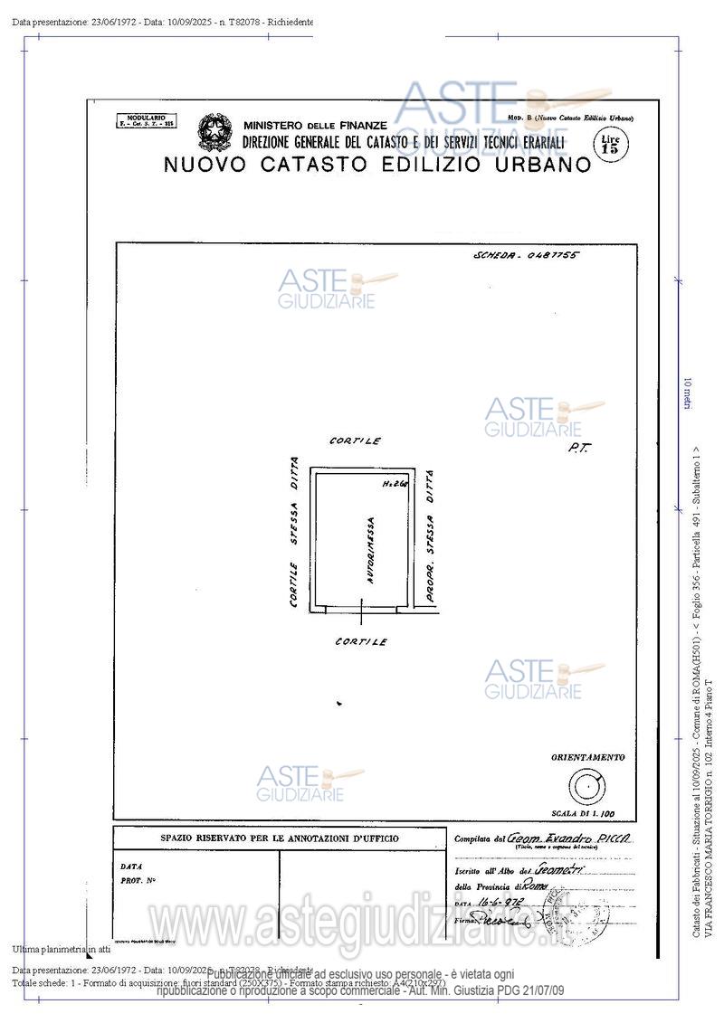 Planimetria del bene
