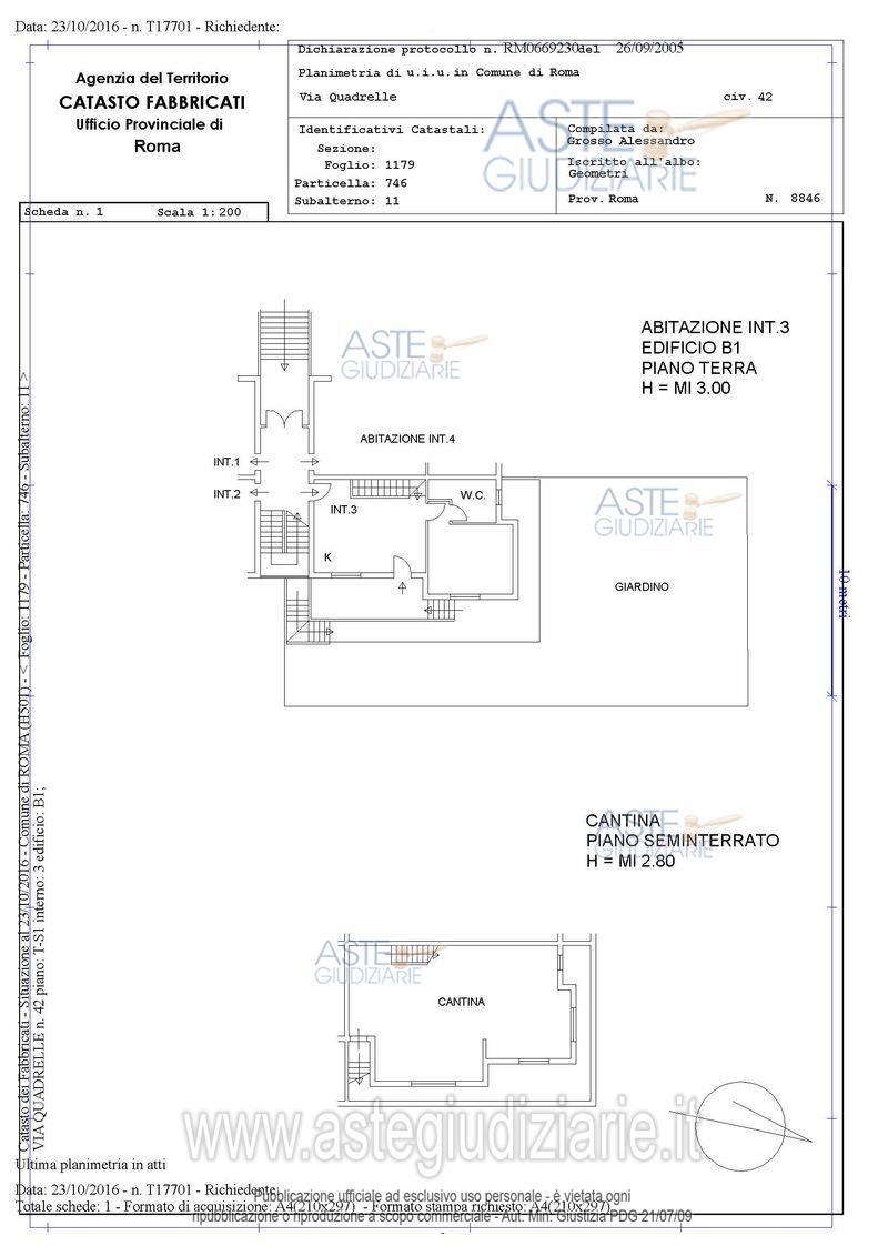 Planimetria del bene