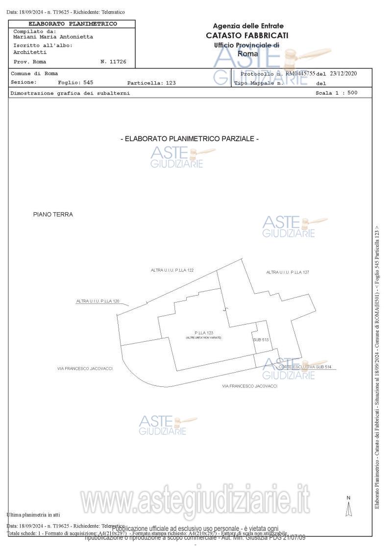 Planimetria del bene