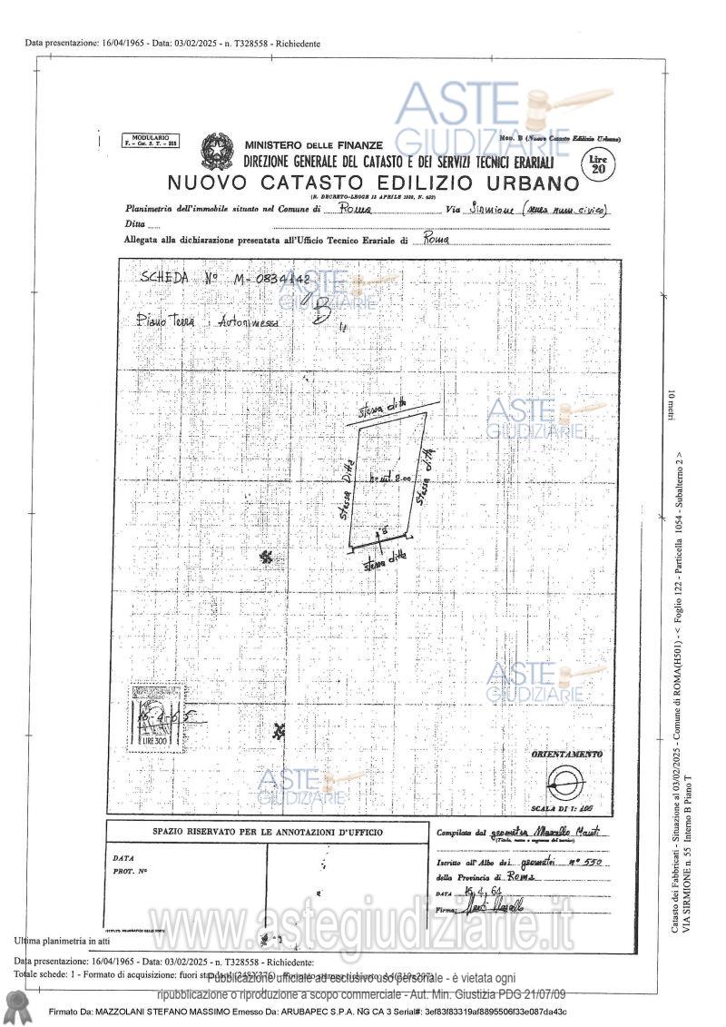 Planimetria del bene