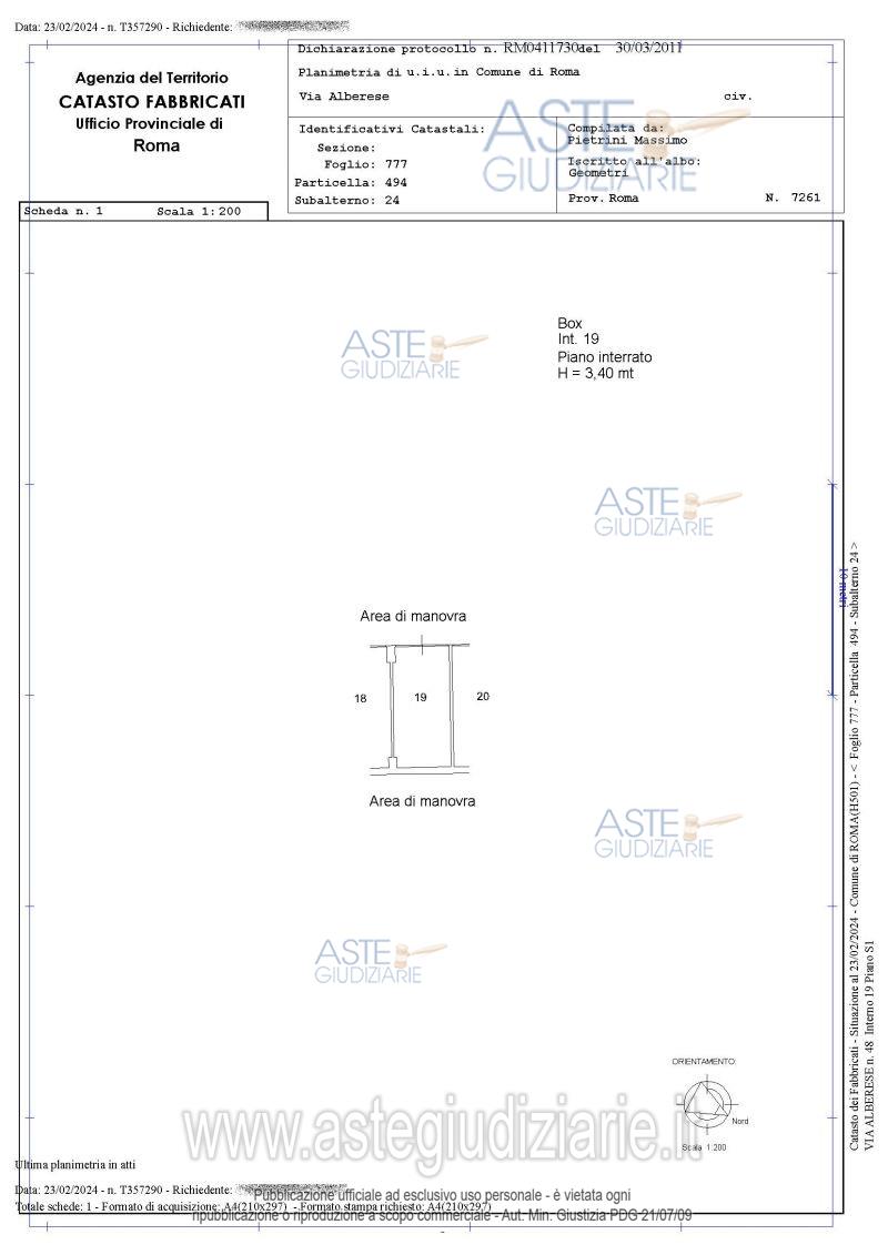 Planimetria del bene