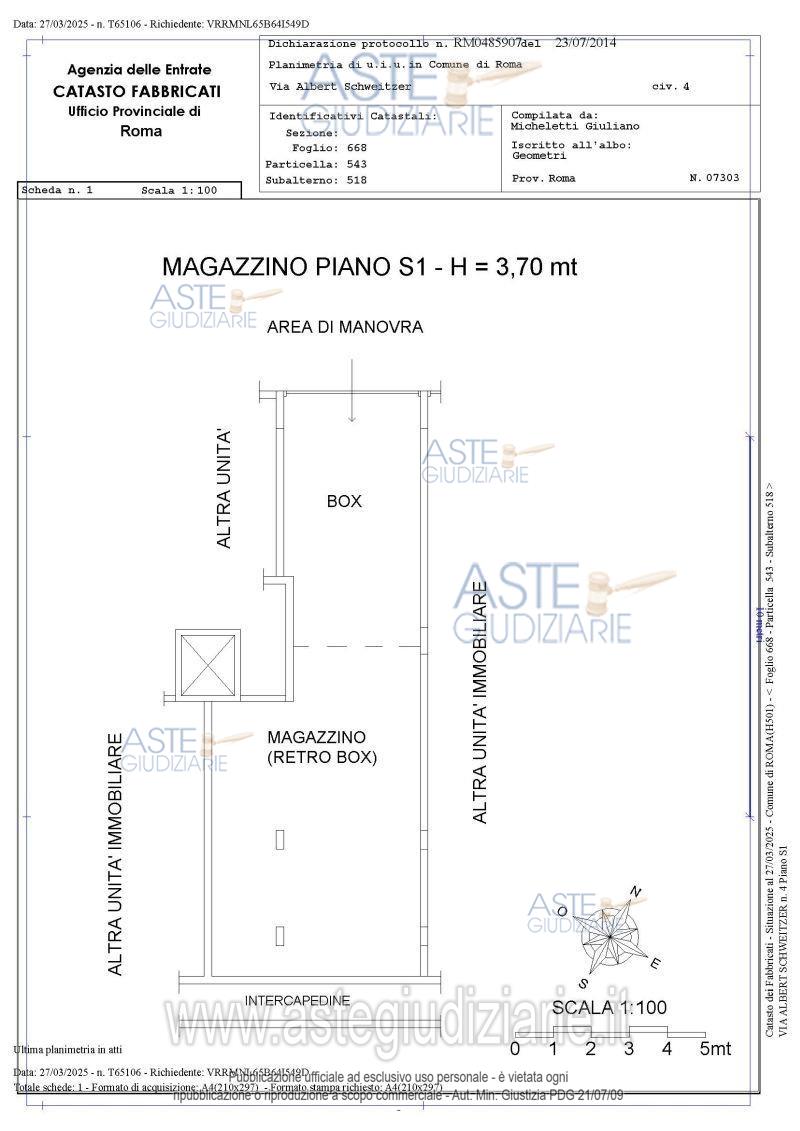 Planimetria del bene