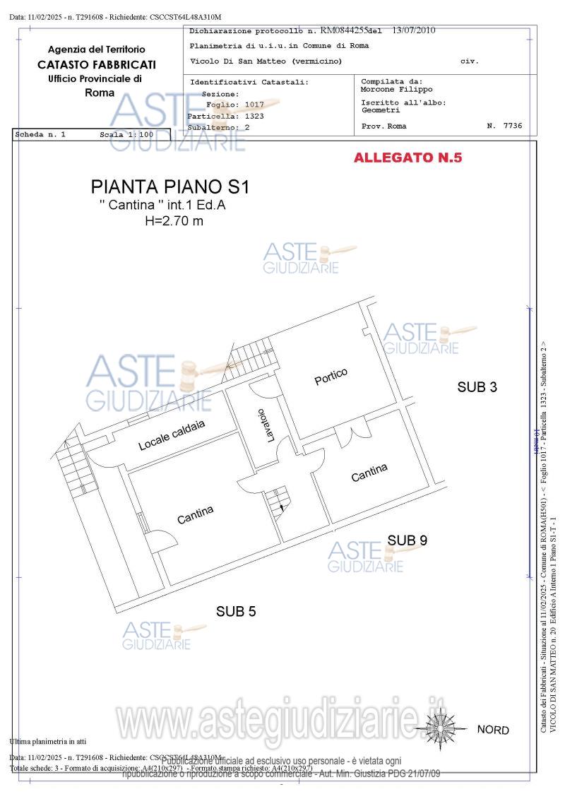 Planimetria del bene