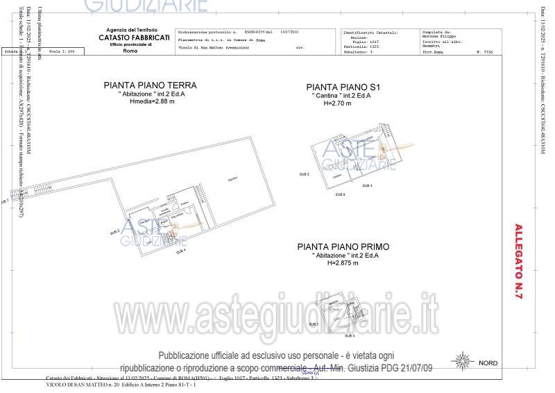 Planimetria del bene