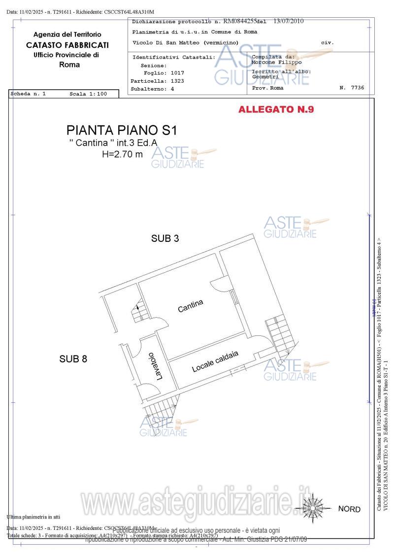 Planimetria del bene