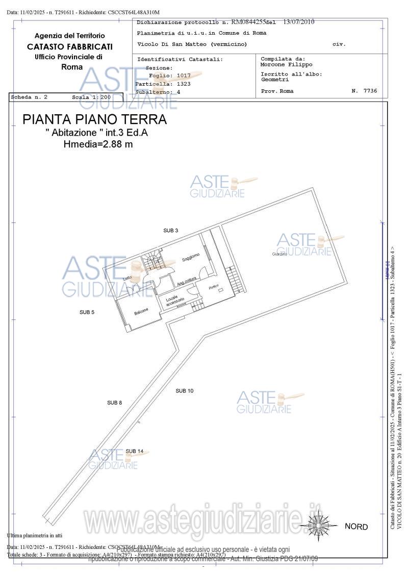 Planimetria del bene