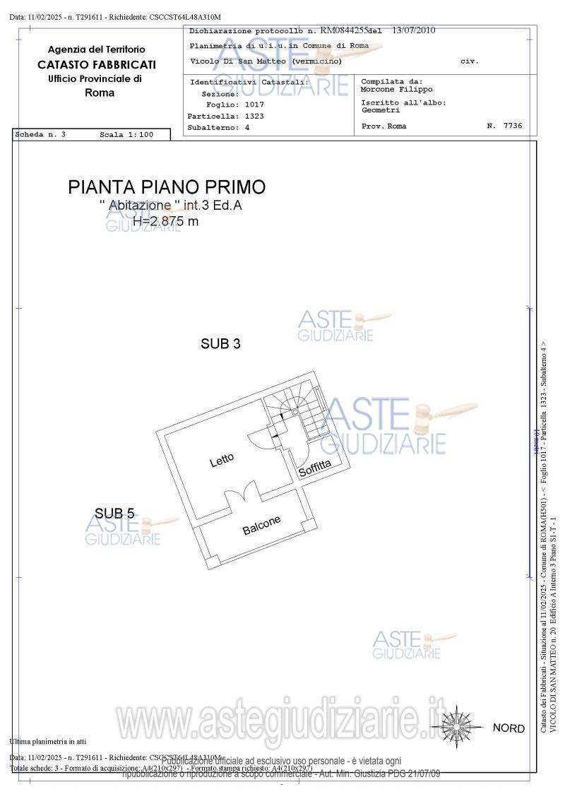 Planimetria del bene