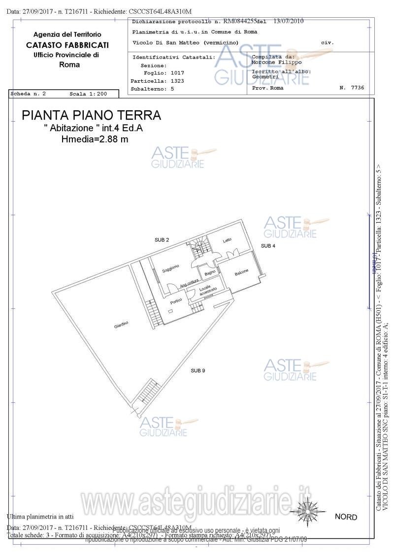 Planimetria del bene