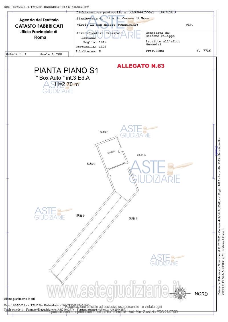 Planimetria del bene