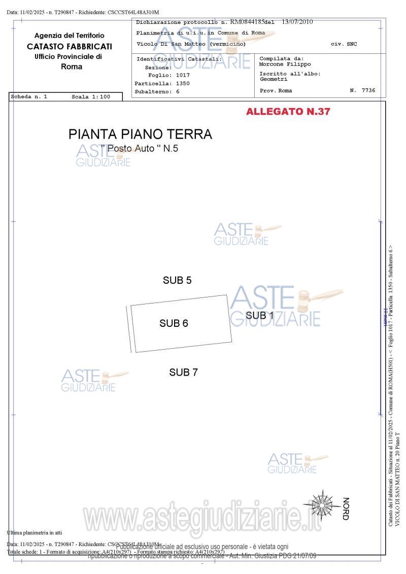 Planimetria del bene