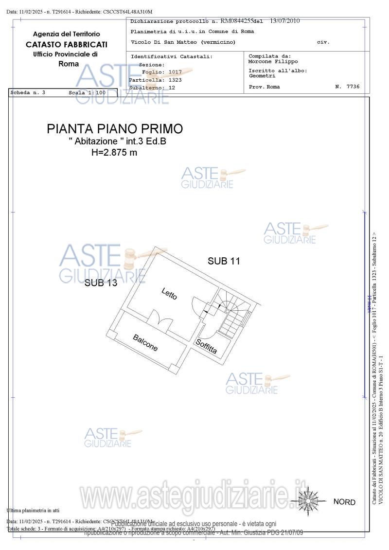 Planimetria del bene