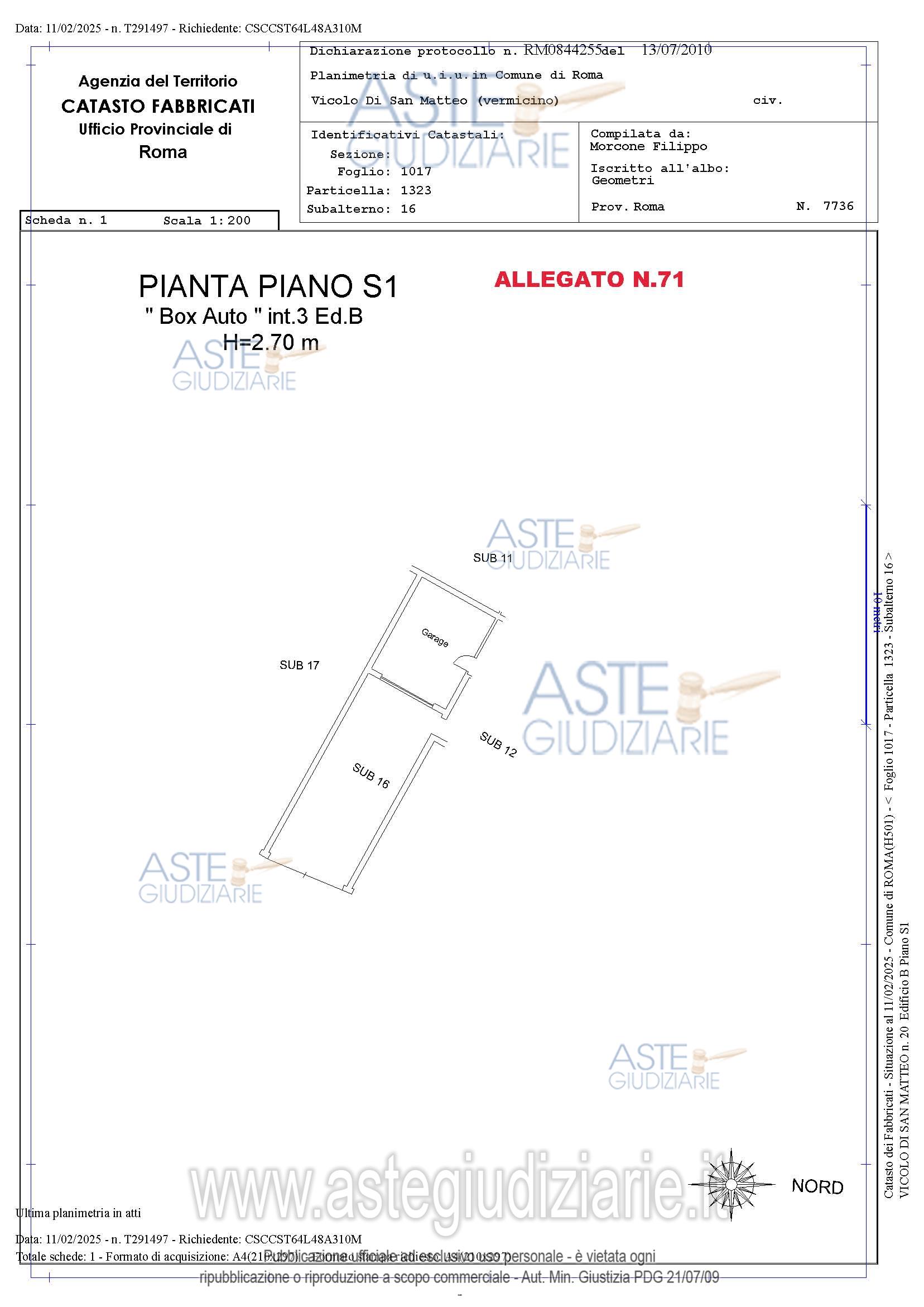 Planimetria del bene