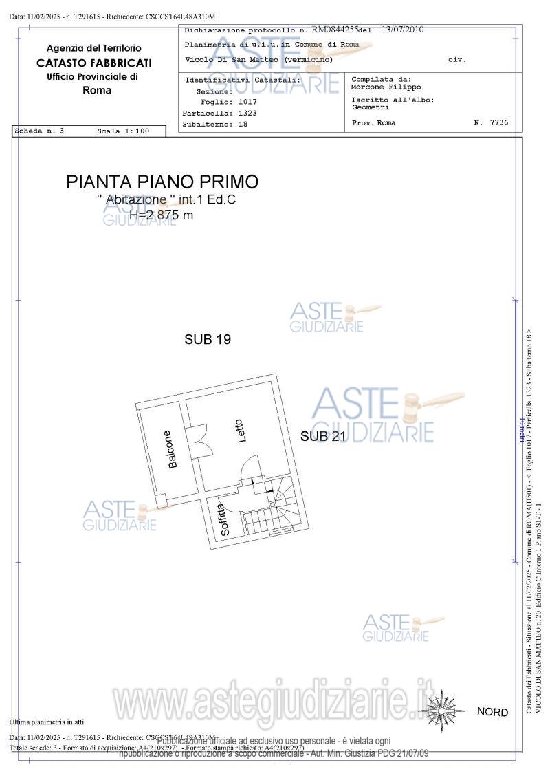 Planimetria del bene