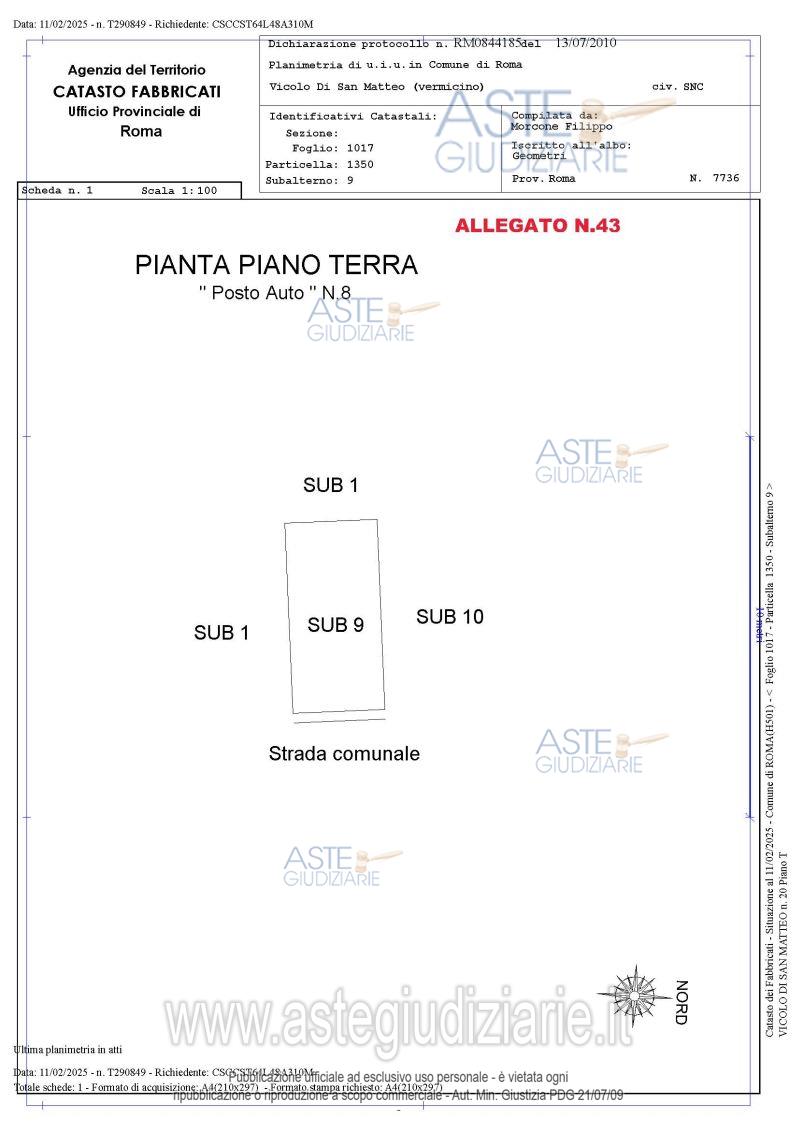 Planimetria del bene