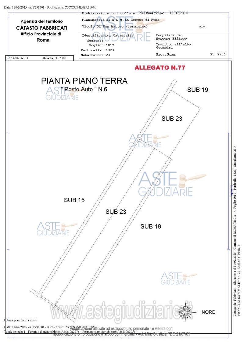 Planimetria del bene