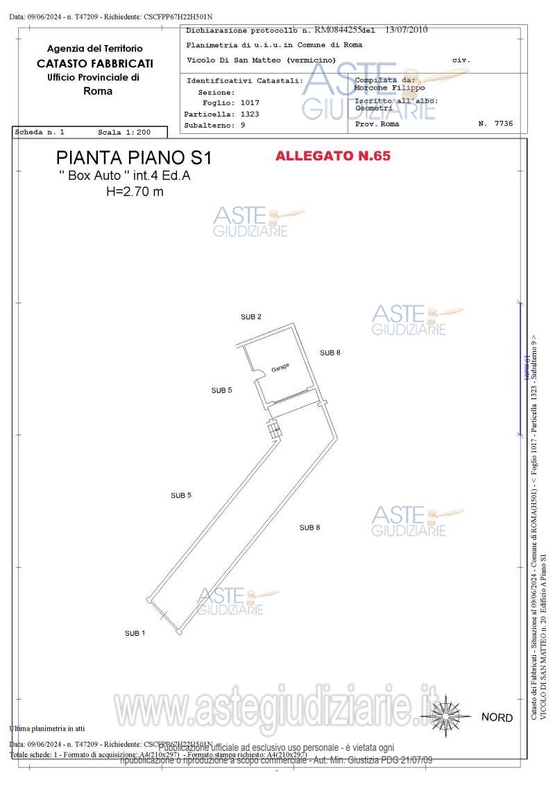 Planimetria del bene