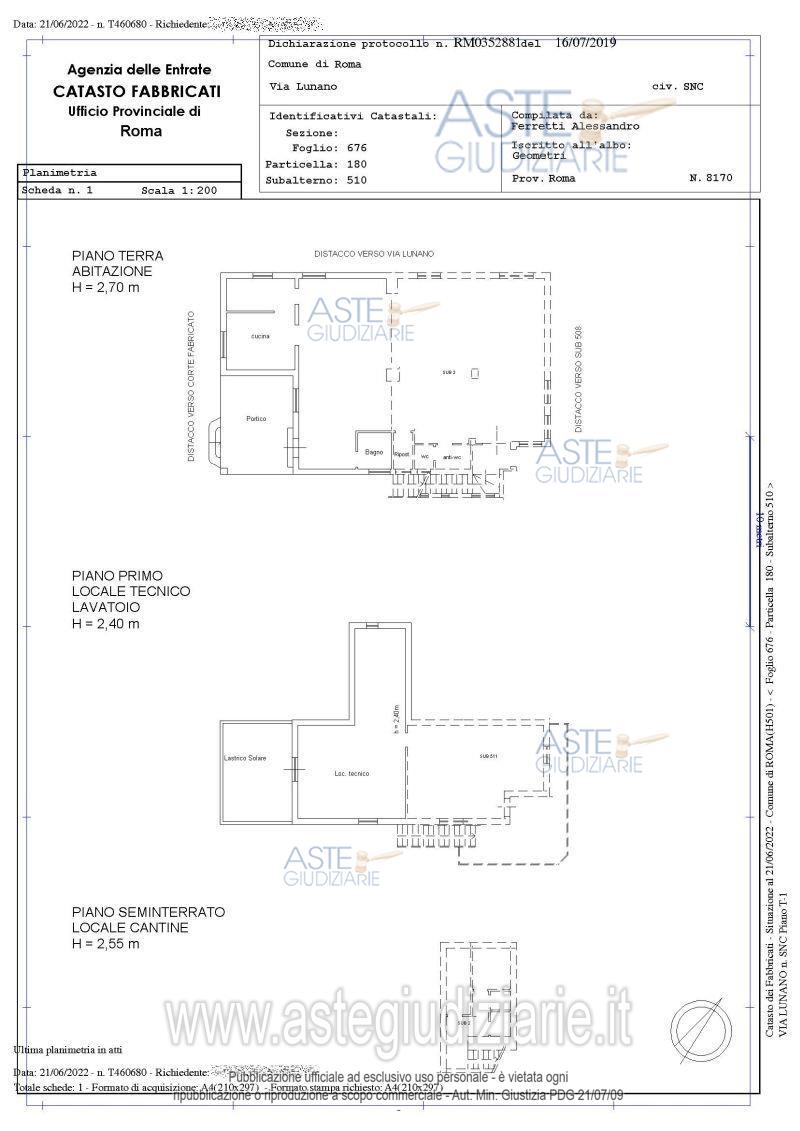Planimetria del bene