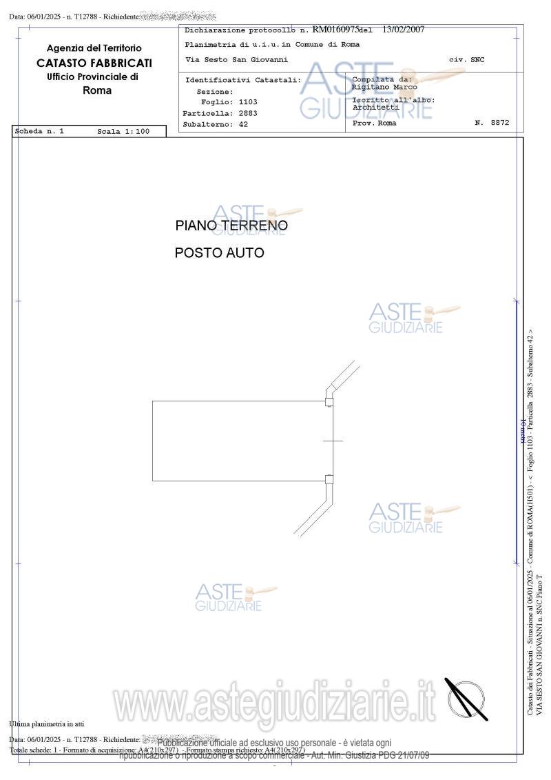 Planimetria del bene