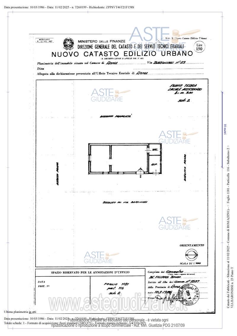 Planimetria del bene