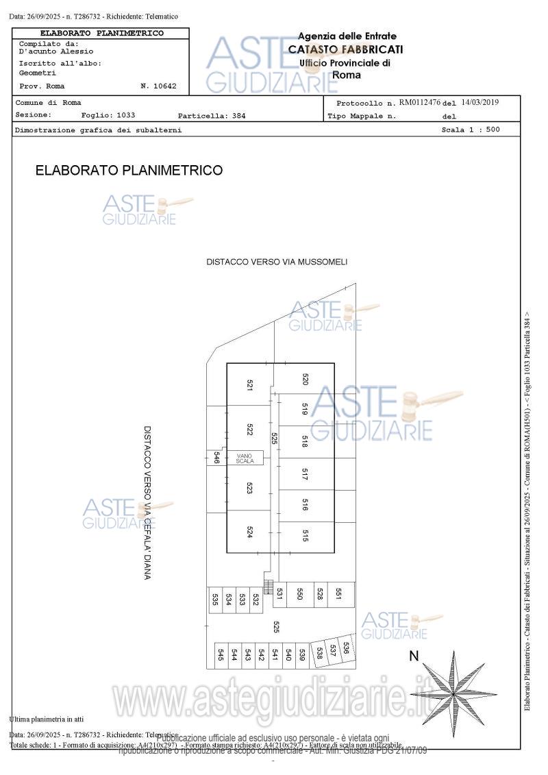 Planimetria del bene