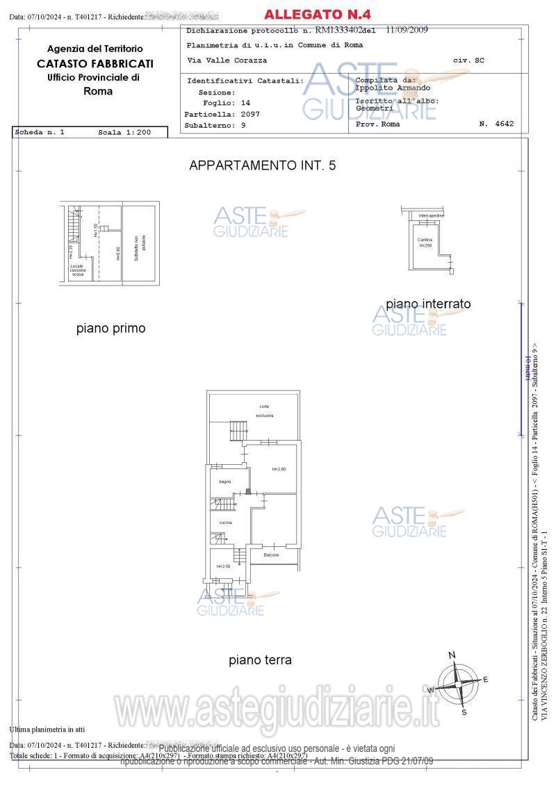 Planimetria del bene