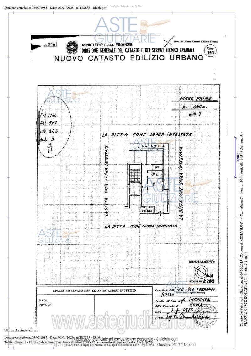 Planimetria del bene
