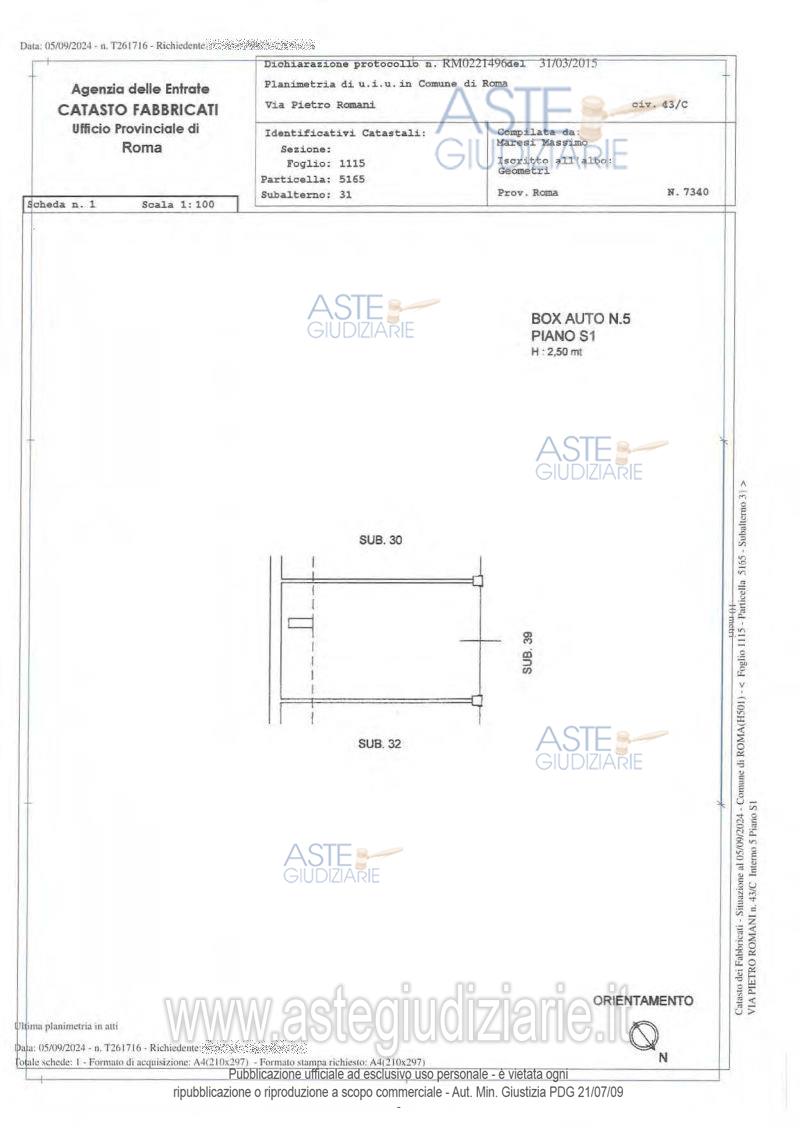 Planimetria del bene
