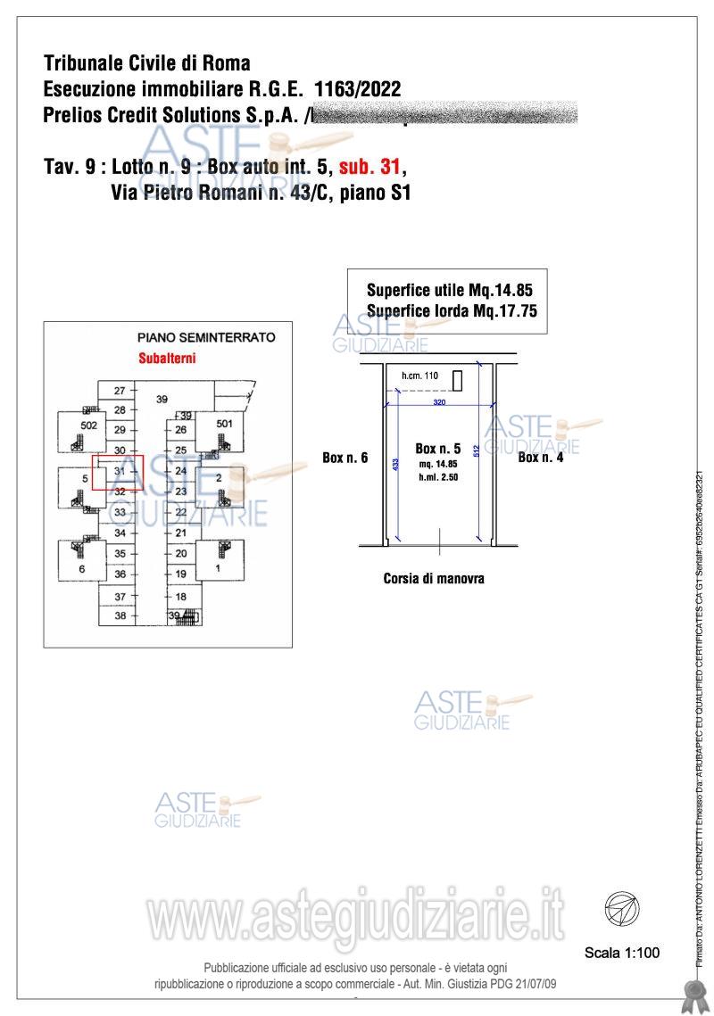 Planimetria del bene