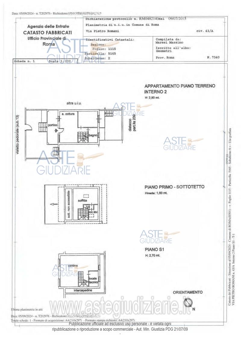 Planimetria del bene
