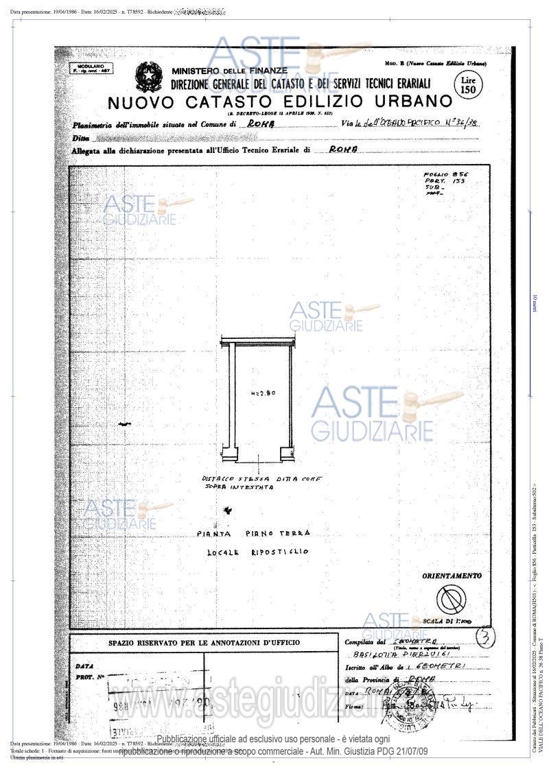 Planimetria del bene