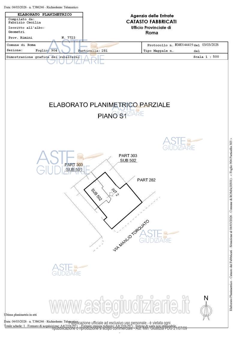 Planimetria del bene