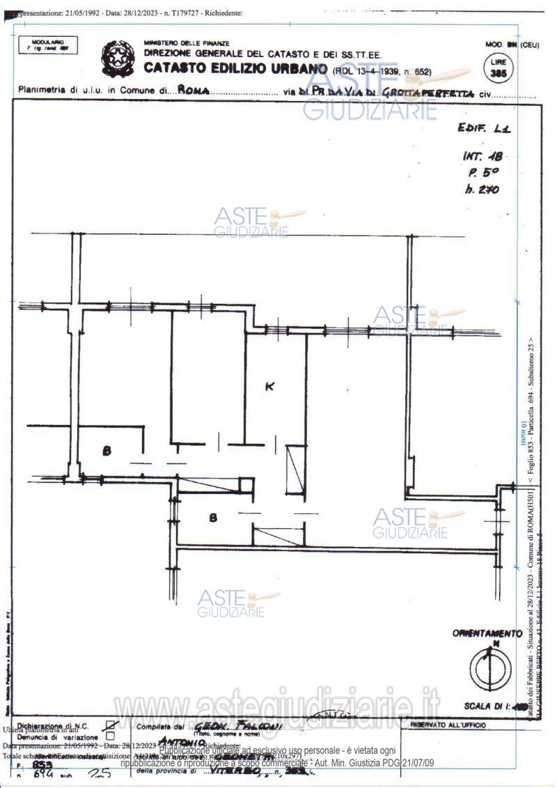 Planimetria del bene