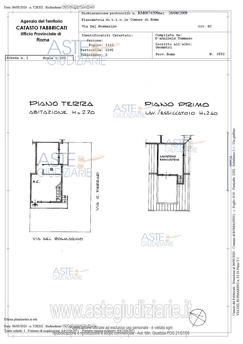 Planimetria del bene