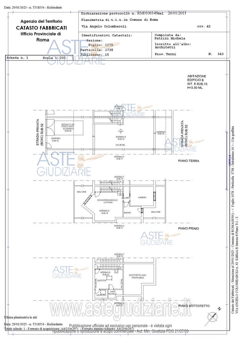 Planimetria del bene