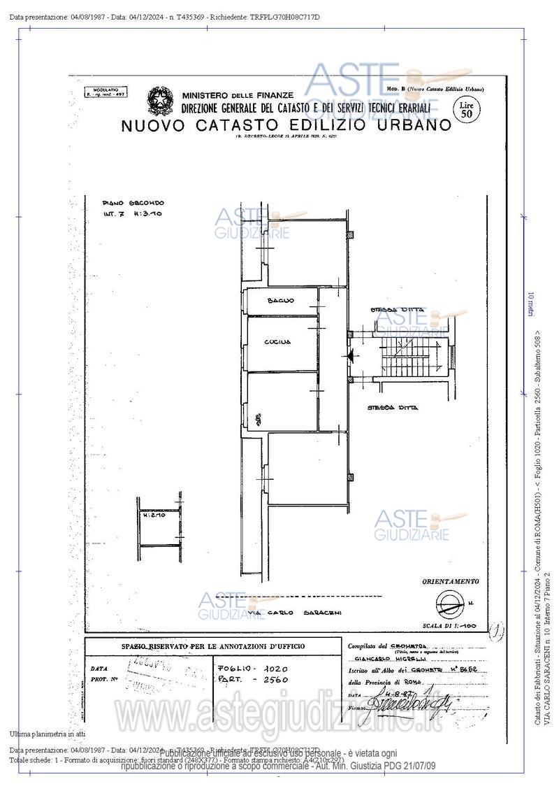 Planimetria del bene