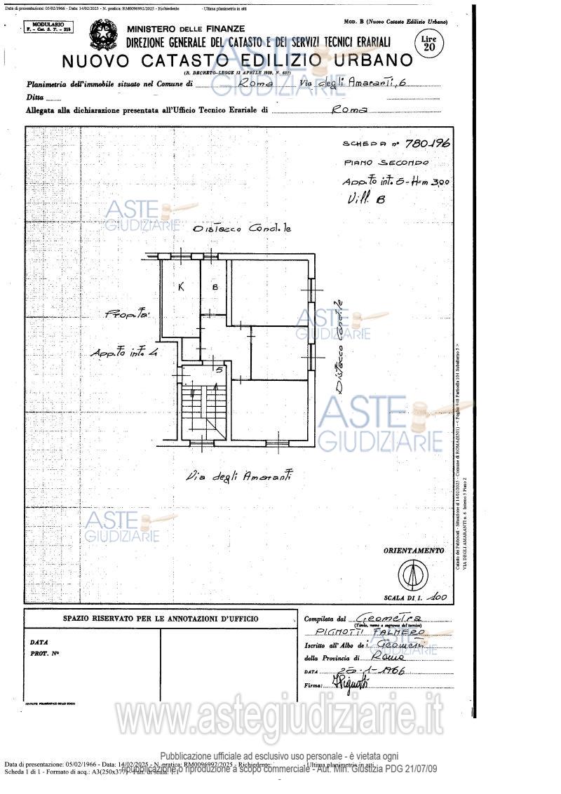 Planimetria del bene
