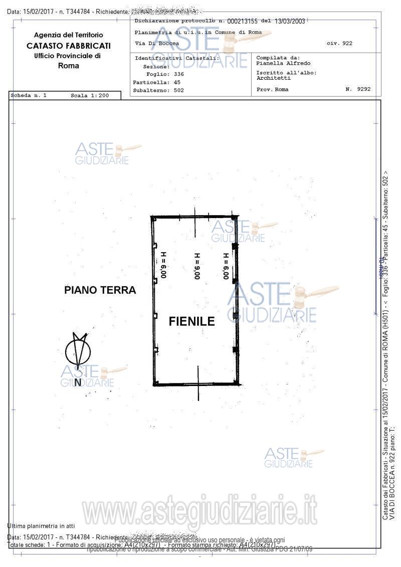 Planimetria del bene
