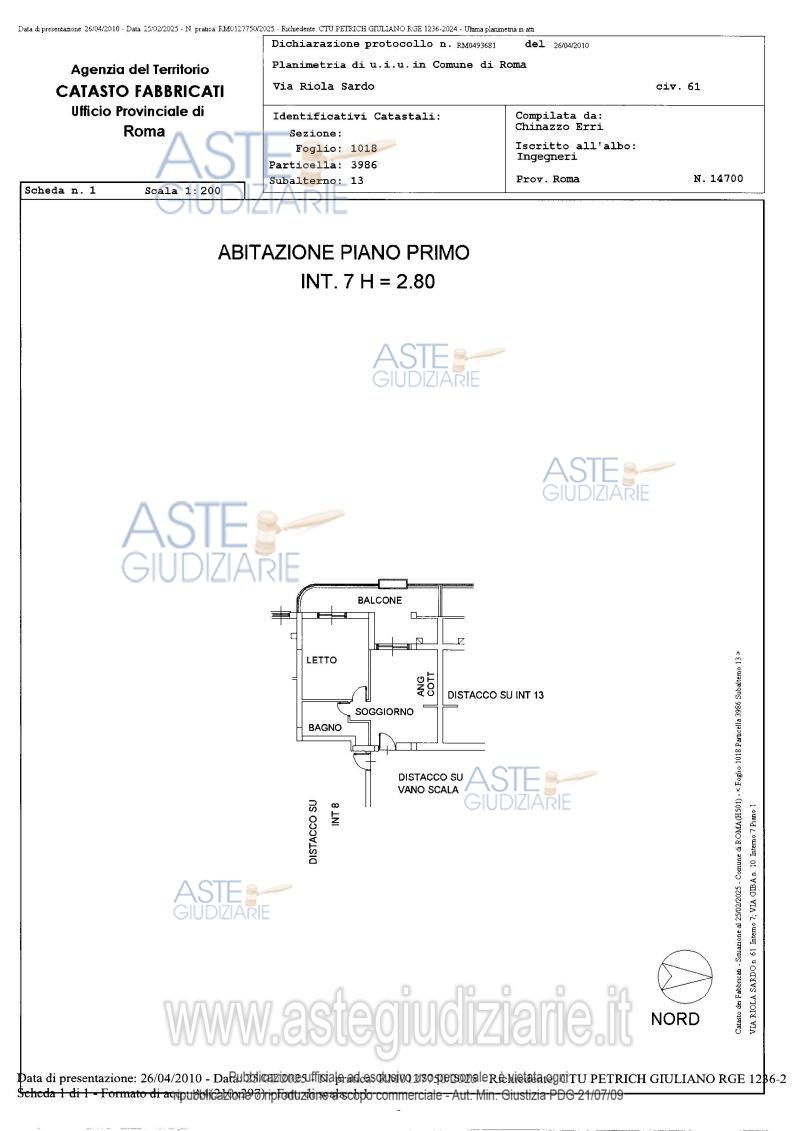 Planimetria del bene