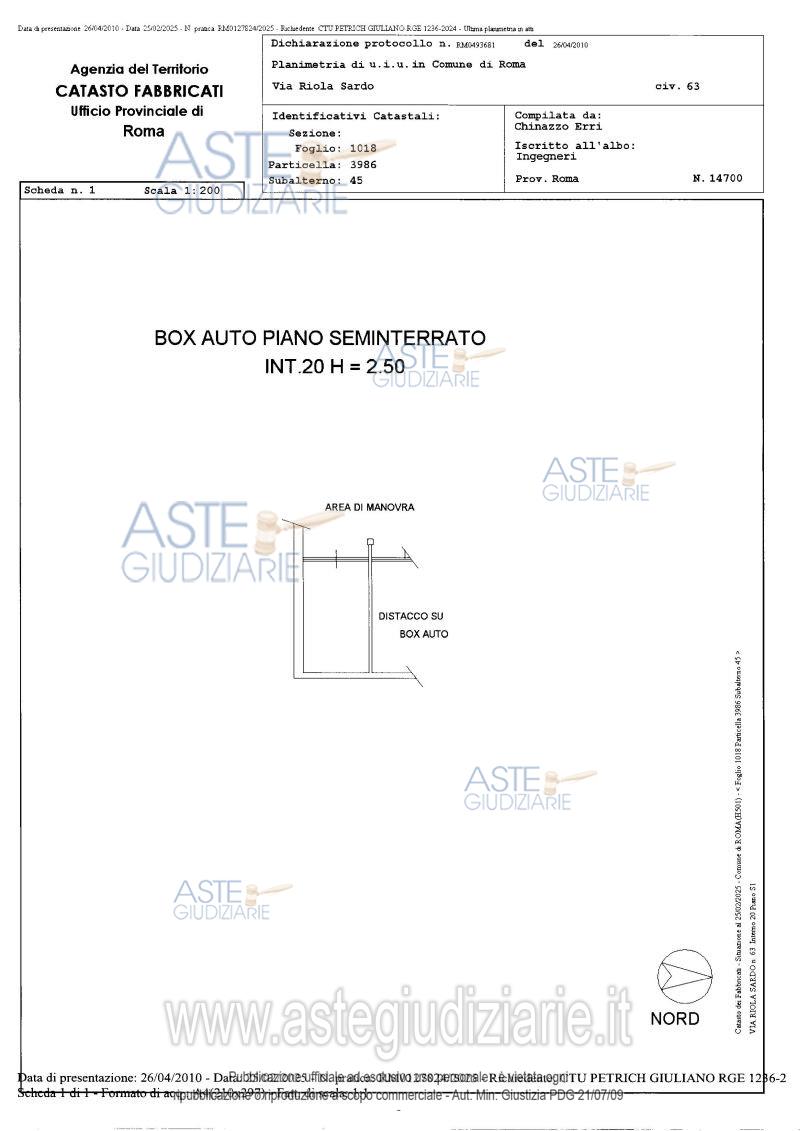 Planimetria del bene