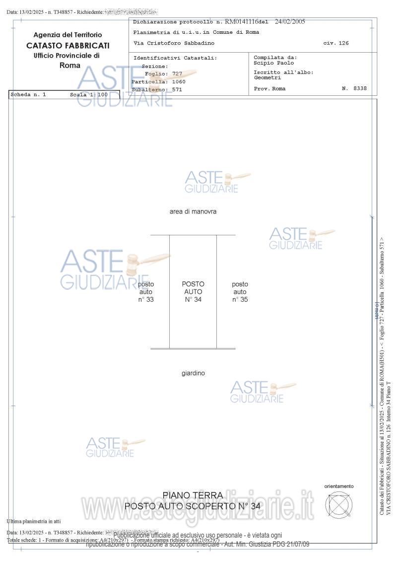 Planimetria del bene