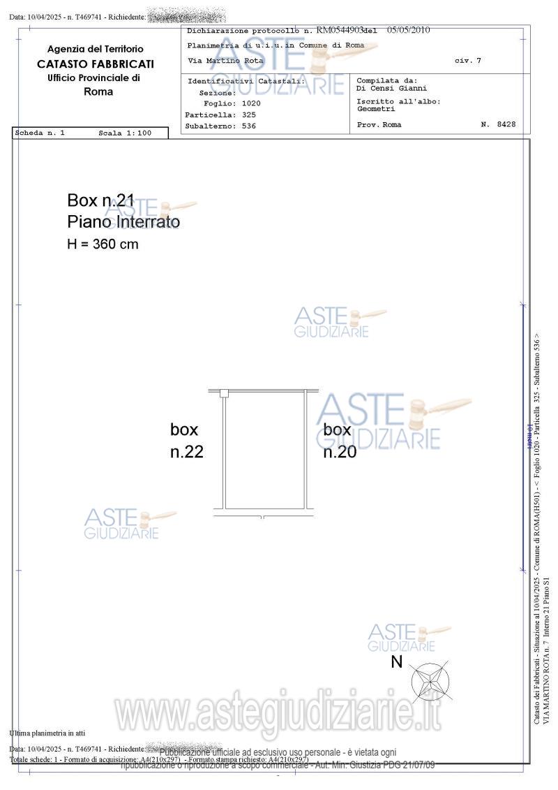 Planimetria del bene