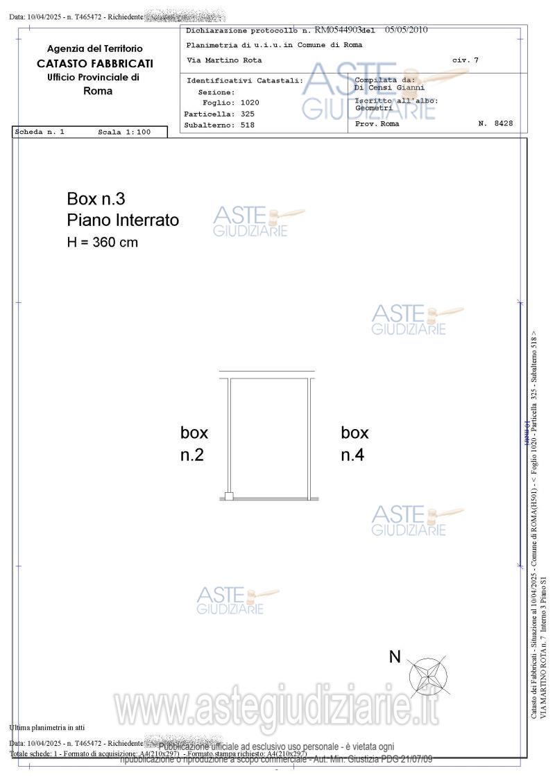 Planimetria del bene