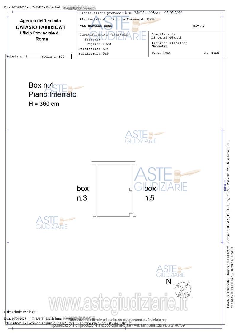 Planimetria del bene