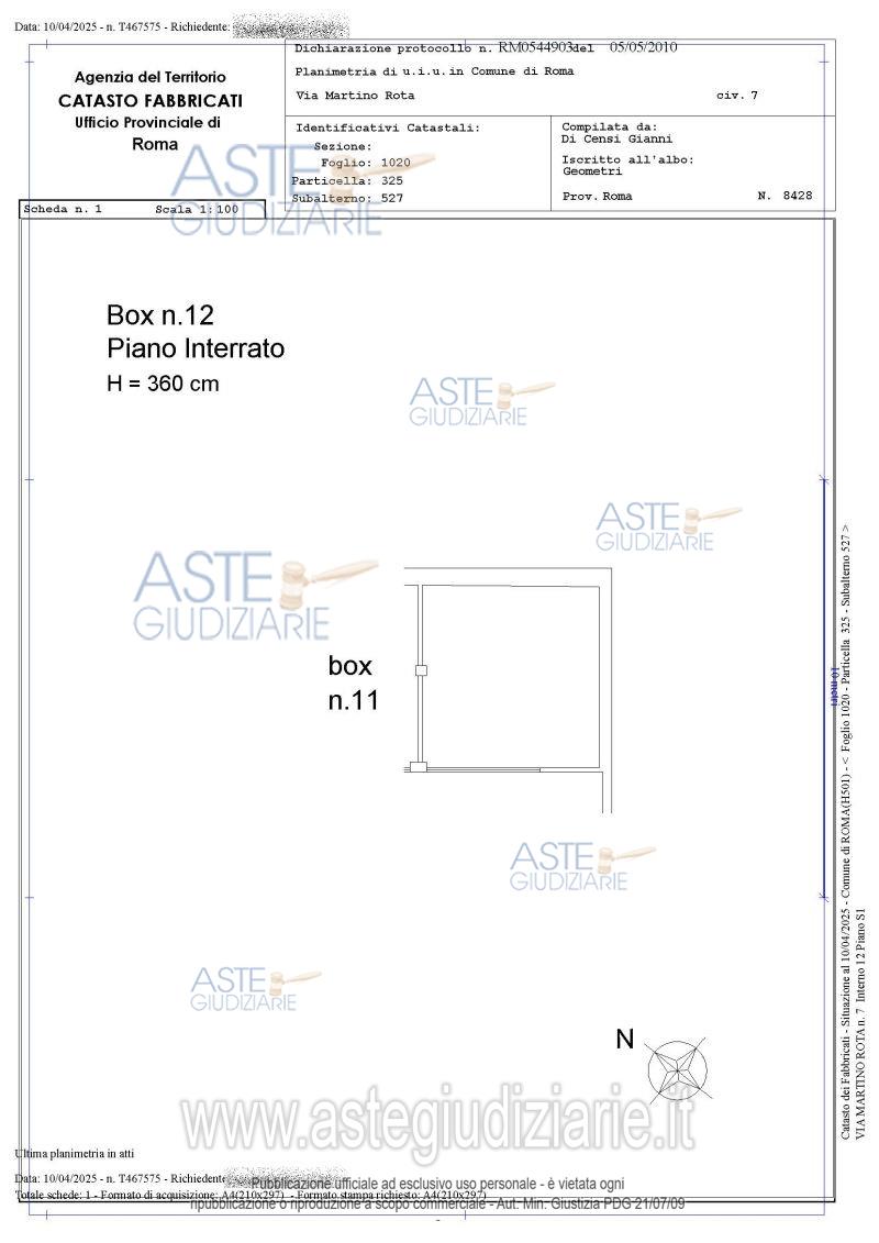 Planimetria del bene
