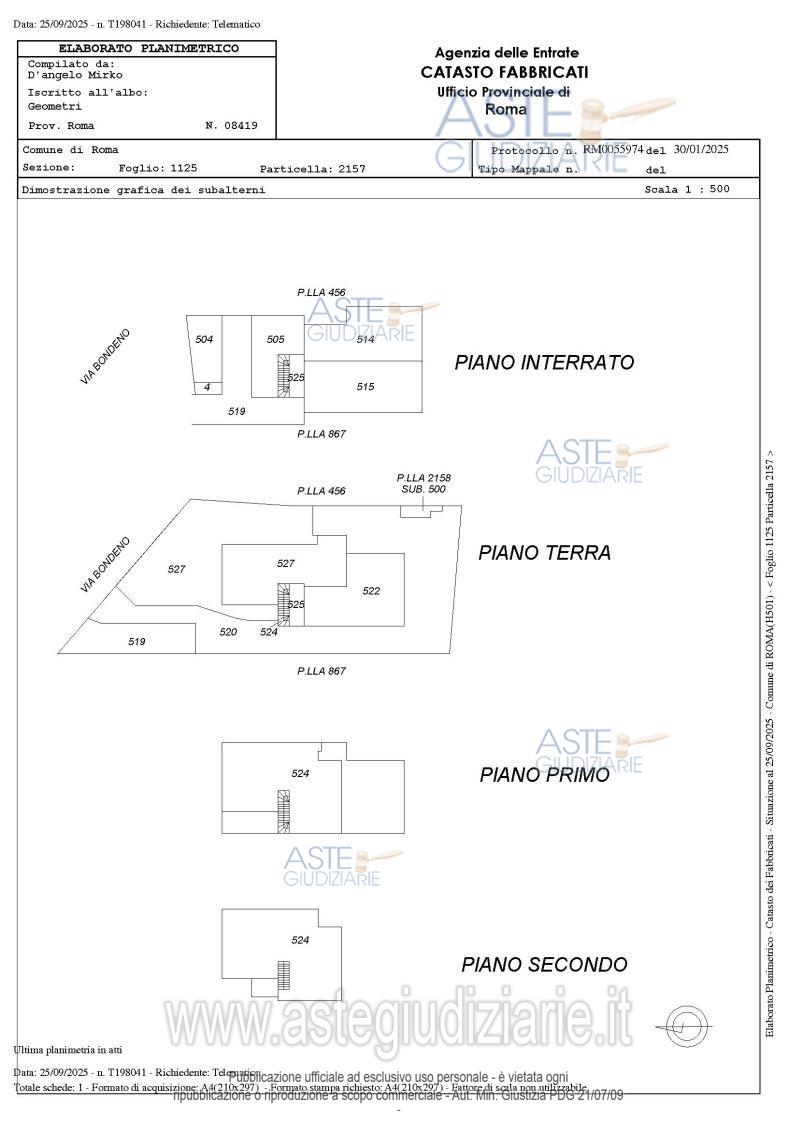Planimetria del bene